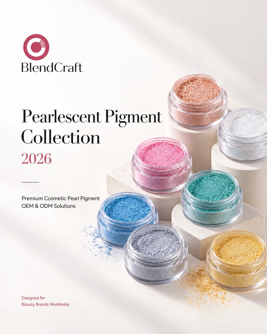 Cover of BlendCraft’s Pearlescent Pigment Collection 2026, also labeled Pearl Powder in the catalog