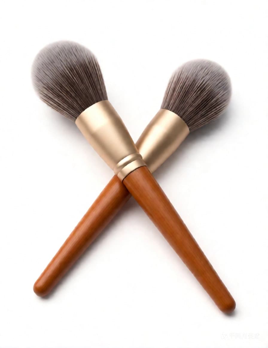 Professional Foundation Brush - Elegant Faux-Wood Handle