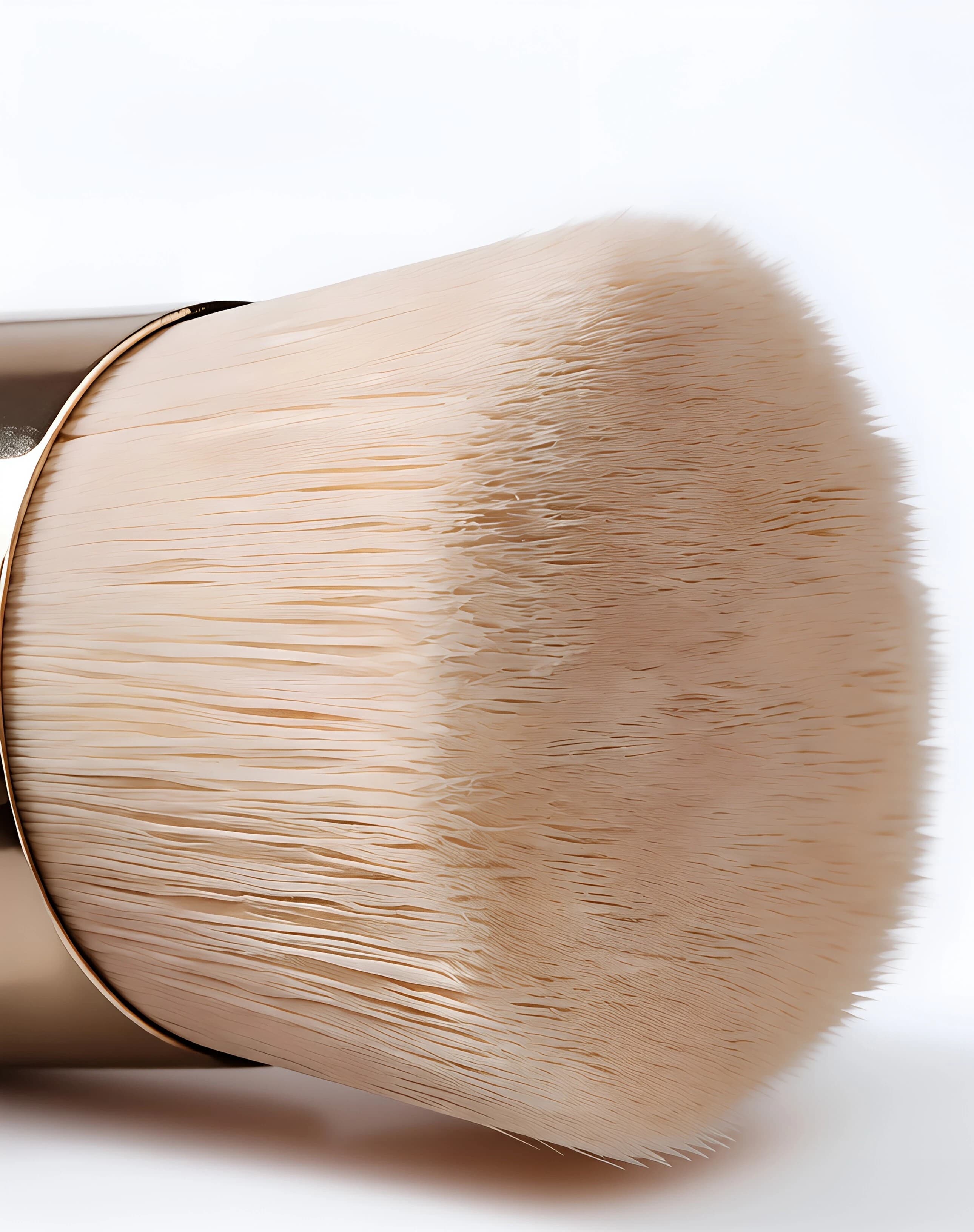 White Copper Tube Makeup Brush - Rounded Seamless Blending Head