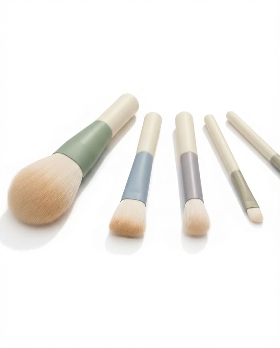 Macaron Color Mini Brush Set - Color-Matched Aluminum Ferrule