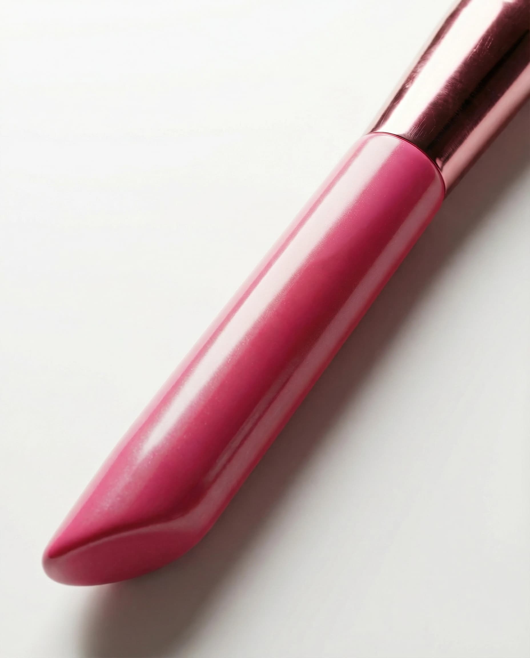 rose red painted angled wooden makeup brush handles