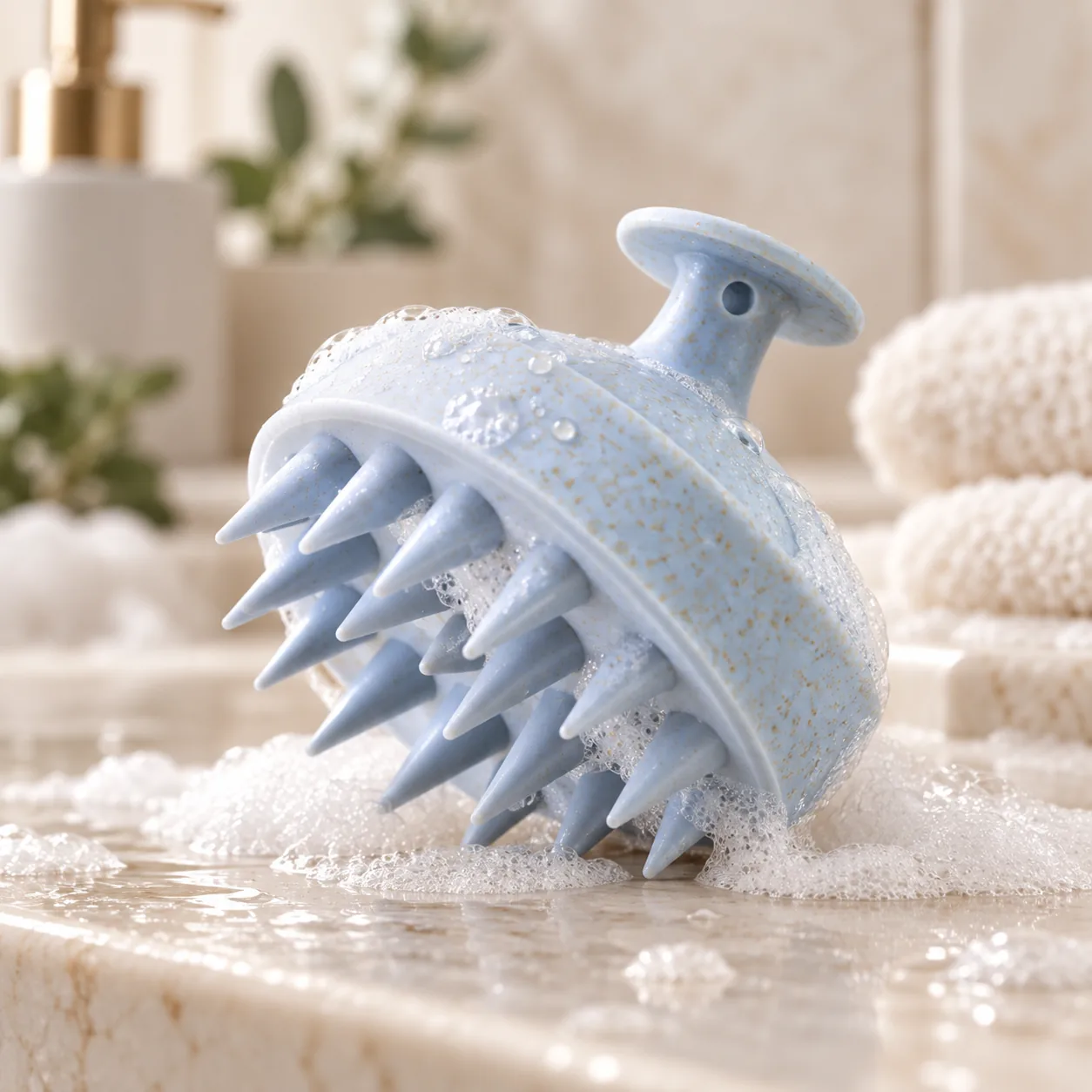 Silicone scalp massager shampoo brush for wet shampooing