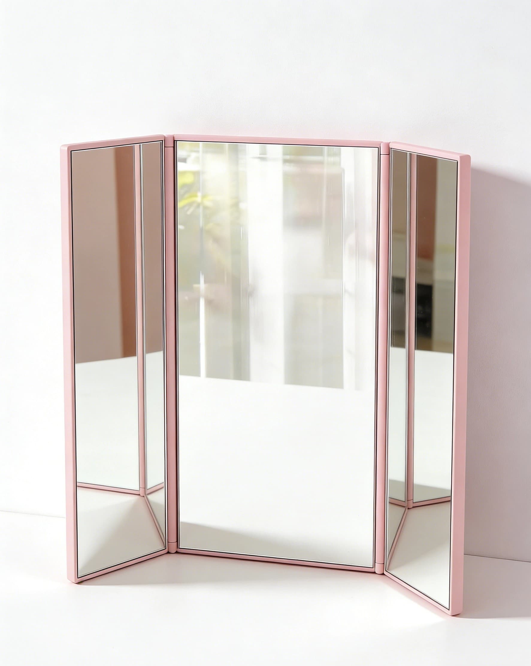 Foldable Tabletop Mirror - Open multi-panel layout