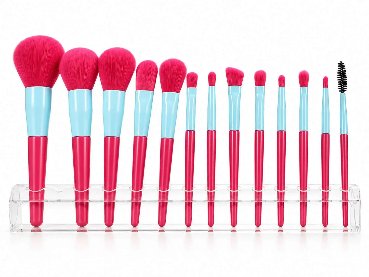 14-Piece Pink & Blue Makeup Brush Set