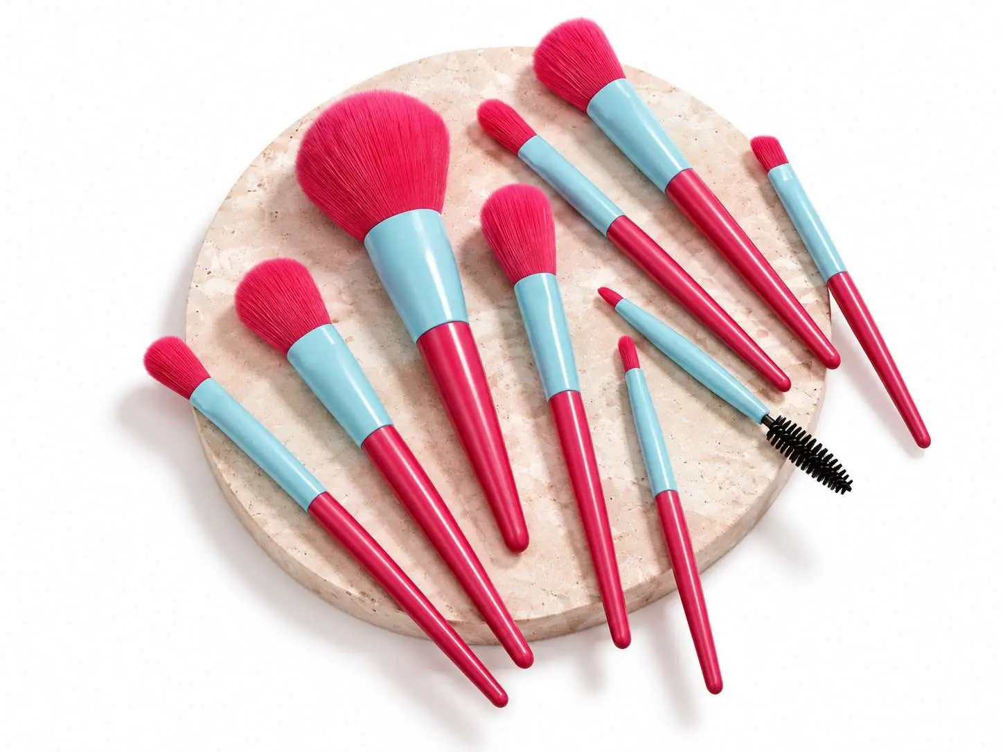 14-Piece Pink & Blue Makeup Brush Set - Engineering Preview